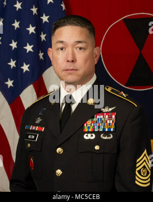 Il comando Sgt. MAJ. STEPHEN HELTON 7 Divisione di Fanteria Foto Stock
