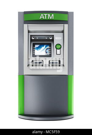 Generico o ATM Automated Teller Machine. 3D'illustrazione. Foto Stock