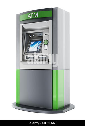 Generico o ATM Automated Teller Machine. 3D'illustrazione. Foto Stock