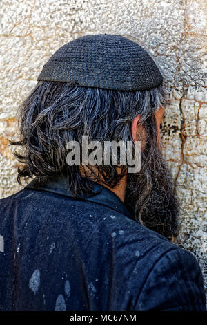 Parete ovest, il Muro del Pianto, Kotel, Al-Buraq parete, Klagemauer, ,Gerusalemme. Foto Stock