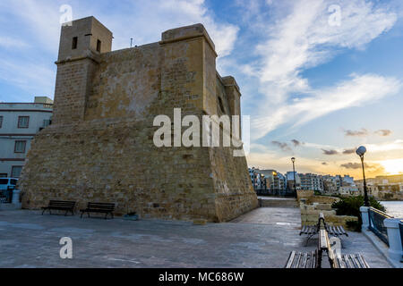 La Torre di Wignacourt, St Pauls Bay, Malta, Europa Foto Stock