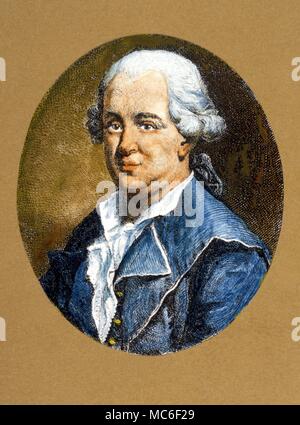 Strega Ritratto di Franz Anton Mesmer (1733-1815), il mesmerist e hypnosist, fautore della cosiddetta Animal-Fluid o Animla magnetismo. La sua tesi di dottorato è stato 'De Planetarum Inflexu', 1766 Foto Stock