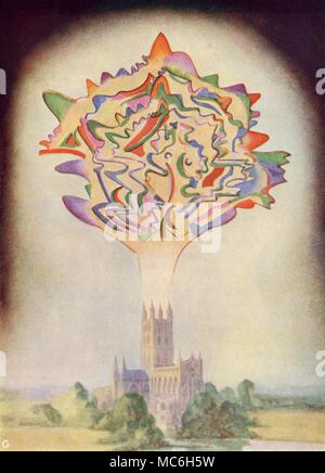 Teosofia - forme di pensiero - piano astrale visione occulta della musica di Gounod, che viene riprodotto su un organo da chiesa. Dipinti di forme di pensiero sono state originate da un gruppo di teosofi, verso la fine del XIX secolo. I dipinti sono stati eseguiti seguendo le osservazioni occulta di tali "pensieri" o "visioni" sul piano astrale, da Charles Leadbeater (Besant rivendicato una tale visione astrale, ma è improbabile che ciò è stato vero e proprio), da John Varley (un discendente del John Varley che insegnò William Blake astrologia), il sig. principe e Miss Macfarlane, tutti e tre dei quali dipinto "nella terra del du Foto Stock