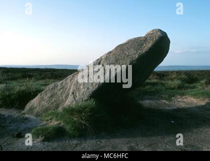 Ley linee. I dodici apostoli cerchio di pietra a Ilkley Moor, Yorkshire. Il centro di un vasto insieme di ley linee. Foto Stock