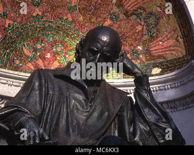 L omeopatia - Hahnemann. La Samuel Hahnemann Memorial da Charles Henry Niehaus in Scott Circle, Washington DC. Hahnemann (1755-1843) è seduto in un Grecian exedra, con bronzo bassorilievi raffiguranti i suoi successi medici. Foto Stock