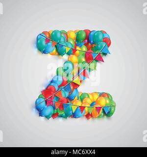 Font colorate fatte da ballons, vettore Illustrazione Vettoriale