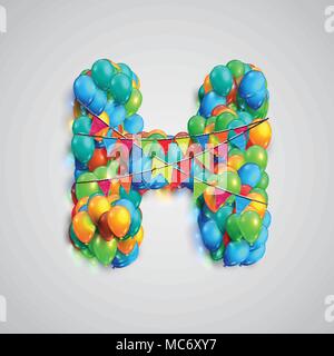 Font colorate fatte da ballons, vettore Illustrazione Vettoriale