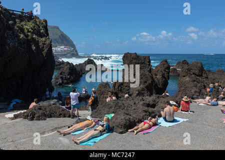 Porto Moniz, Madeira, Portogallo, Europa Foto Stock