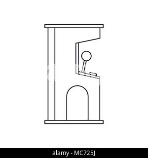 Gioco arcade icona della macchina, stile contorno Illustrazione Vettoriale