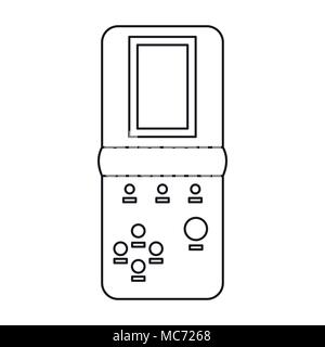 Tetris gioco portatile di icona di stile di contorno Illustrazione Vettoriale