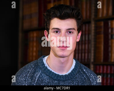 13 aprile 2018, Germania Berlino: il cantante canadese Shawn Mendes, raffigurato al Soho House Berlin. Foto: Lisa Ducret/dpa Foto Stock