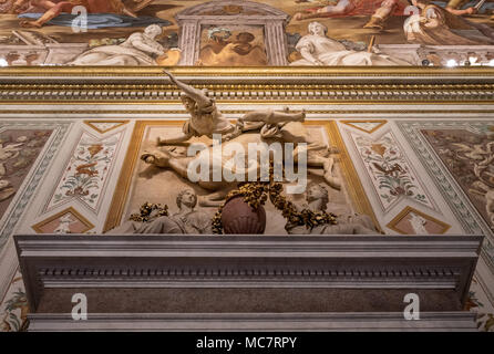 Cavallo e cavaliere scultura in Galleria Borghese Foto Stock