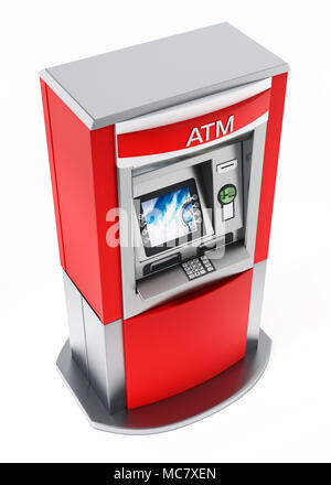 Generico o ATM Automated Teller Machine. 3D'illustrazione. Foto Stock