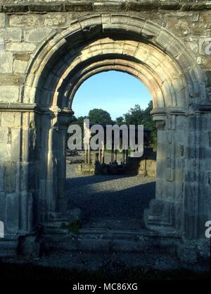 Previsioni e profezia Malachai resti dell'abbazia di Mellifont (Irlanda) costruito da San Malacha (Mael-Maedoc ua Morgair, 1095-1148). Egli può avere scritto il suo famoso profezie papali qui, elencando i 'symbols' dei futuri papi Foto Stock