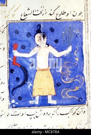 Astrologia - arabo arabo immagine del segno zodiacale Virgo, dal XVII secolo (?) prenota, meraviglie del mondo. Il persiano. Nel Dar al Athar al Islammiyah, Kuwait Foto Stock