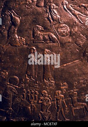 Astrologia egiziana Denderah dettaglio della costellazione zodiacale nel tempio di Hathor mostra Ariete e Toro e Gemelli Foto Stock