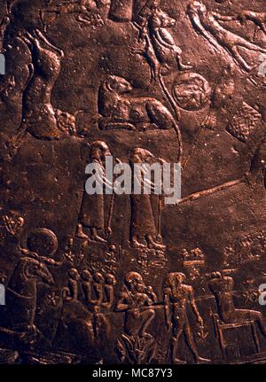 Astrologia egiziana Denderah dettaglio della costellazione zodiacale nel tempio di Hathor mostra Ariete e Toro e Gemelli Foto Stock