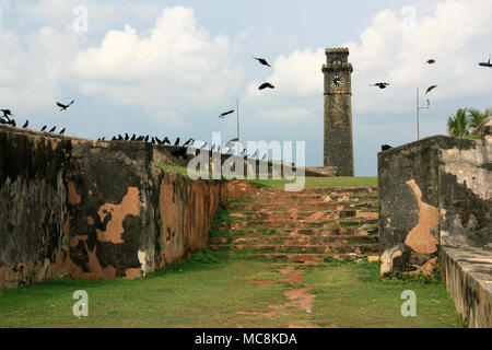 Il Forte Galle, un vecchio stile coloniale bastione fortificato a Galle, Sri Lanka, è riconosciuto da UNESCO come patrimonio mondiale Foto Stock