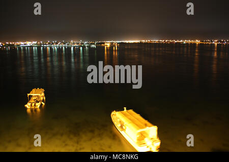 Vista sulla baia dal North Corniche di Jeddah, Arabia Saudita Foto Stock