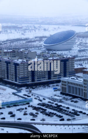 Nazarbayev Center di Astana, Kazakistan, a -24 gradi Celsius Foto Stock