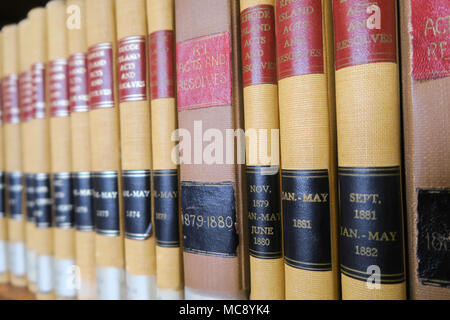 Biblioteca interna del Rhode Island State House di Providence, RI, STATI UNITI D'AMERICA Foto Stock