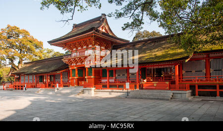 Haiden, principale santuario, Jogu, Usa Jingu, Oita, Kyushu, Giappone Foto Stock