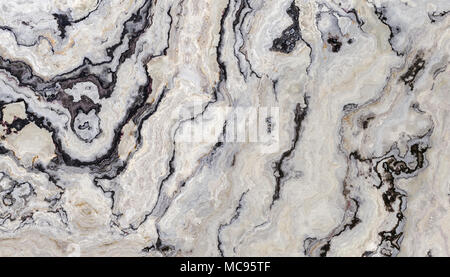 Marmo bianco pattern con parentesi grigio e nero nelle vene. Abstract texture e background. 2D illustrazione Foto Stock