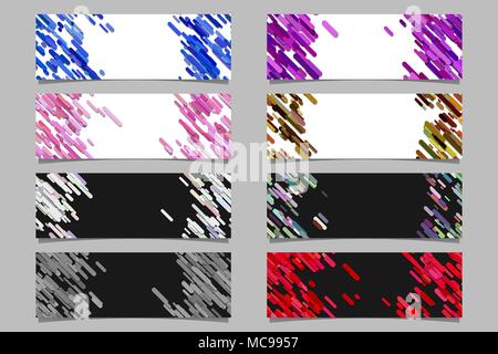 Abstract arrotondati diagonale motivo a strisce modello di pagina di intestazione set design Illustrazione Vettoriale