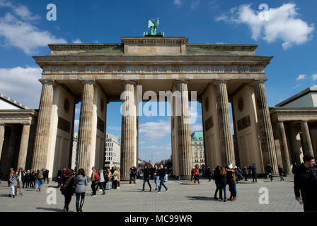 La Porta di Brandeburgo, Berlino, Germania Foto Stock