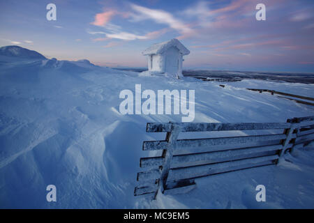 Scena da Olostunturi cadde in Muonio, Lapponia, Finlandia Foto Stock