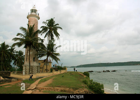 Faro della Forte Galle, un vecchio stile coloniale bastione fortificato a Galle, Sri Lanka Foto Stock