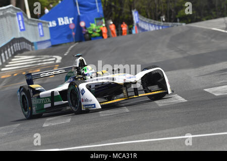 Roma Super Pole della prima ROMA E-premio nel quartiere Eur di Roma. Nella foto: Daniel Abt (Audi-Sport Abt). 14/04/2018, Roma, Italia Foto Stock