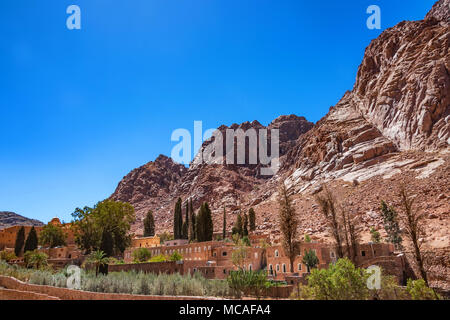 Vista di Saint Catherine Monastero, Sinai, Egitto Foto Stock