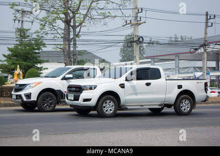 CHIANG MAI, Thailandia - marzo 17 2018: Raccoglitore privato auto Ford Ranger. Sulla strada No.1001, a 8 km dalla città di Chiangmai. Foto Stock