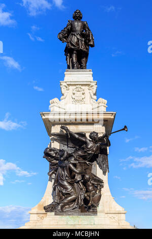 Statua di Samuel de Champlain, fondatore della città, Québec, provincia del Québec, Canada Foto Stock