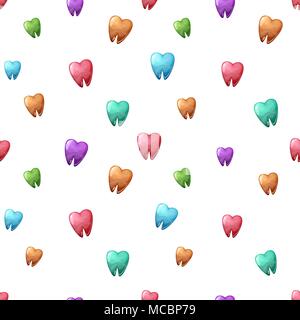 Colore dente cartoon modello senza giunture Illustrazione Vettoriale