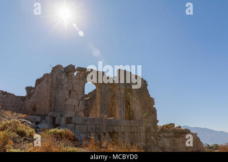 Le rovine della città antica di Tlos, Fethiye, Turchia. Foto Stock