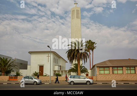 Stella Maris Chiesa cattolica su Sam Nujoma Avenue in Walvis Bay, Namibia, Africa Foto Stock