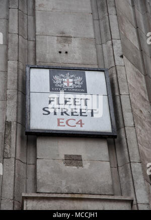 Fleet Street cartello stradale Foto Stock