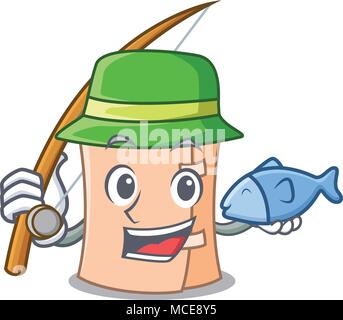 La pesca di garze mascotte cartoon illustrazione vettoriale Illustrazione Vettoriale