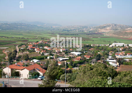 Metulah, Israele, Israel-Lebanon confine Foto Stock