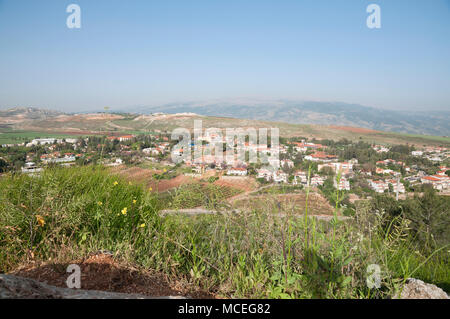 Metulah, Israele, Israel-Lebanon confine Foto Stock