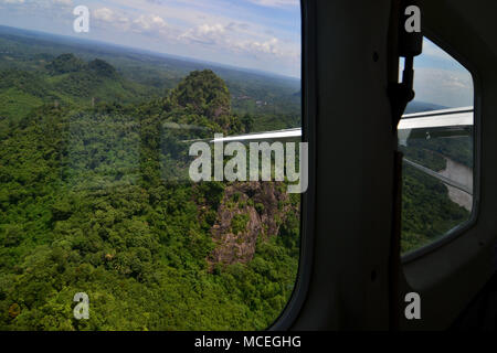 La vista del fiume Barito nel Borneo da sopra Foto Stock