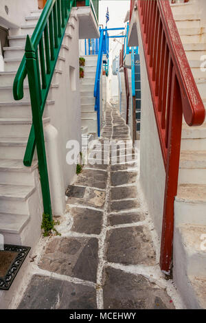 La città di Mykonos. Chora. Isola di Mykonos. Isole Cicladi. La Grecia Foto Stock