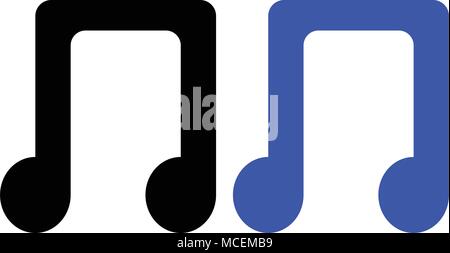 Note musicali, canzone, Melody o sintonizzare piatto icona vettore musicali per app e siti web Illustrazione Vettoriale