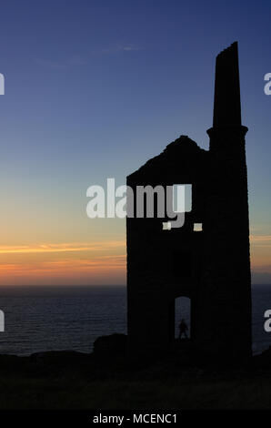 Wheal Owles Casa motore, Botallack, Cornwall Foto Stock