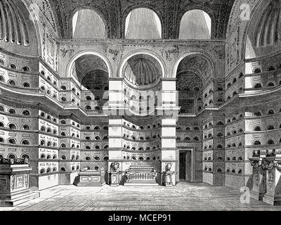 Un antico romano columbarium, Via Appia, Roma, Italia Foto Stock