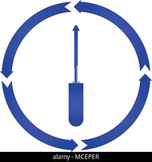 Cacciavite ruotare icona. illustrazione vettoriale. stile piatto Illustrazione Vettoriale