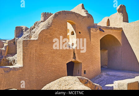 Ripristinato il sito archeologico di Arg-e cittadella di Rayen è popolare attrazione turistica in provincia di Kerman, Iran. Foto Stock