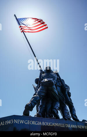 Gli Stati Uniti Marine Corps War Memorial a Washington DC negli Stati Uniti. Da una serie di foto di viaggio negli Stati Uniti. Foto Data: sabato, M Foto Stock